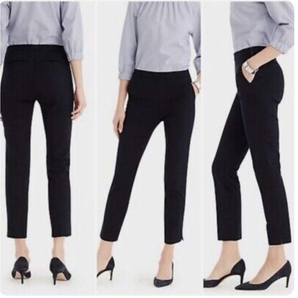 J. Crew Navy New With Tag MARTIE PANT IN BI STRETCH COTTON SLIM CROPPED size 00